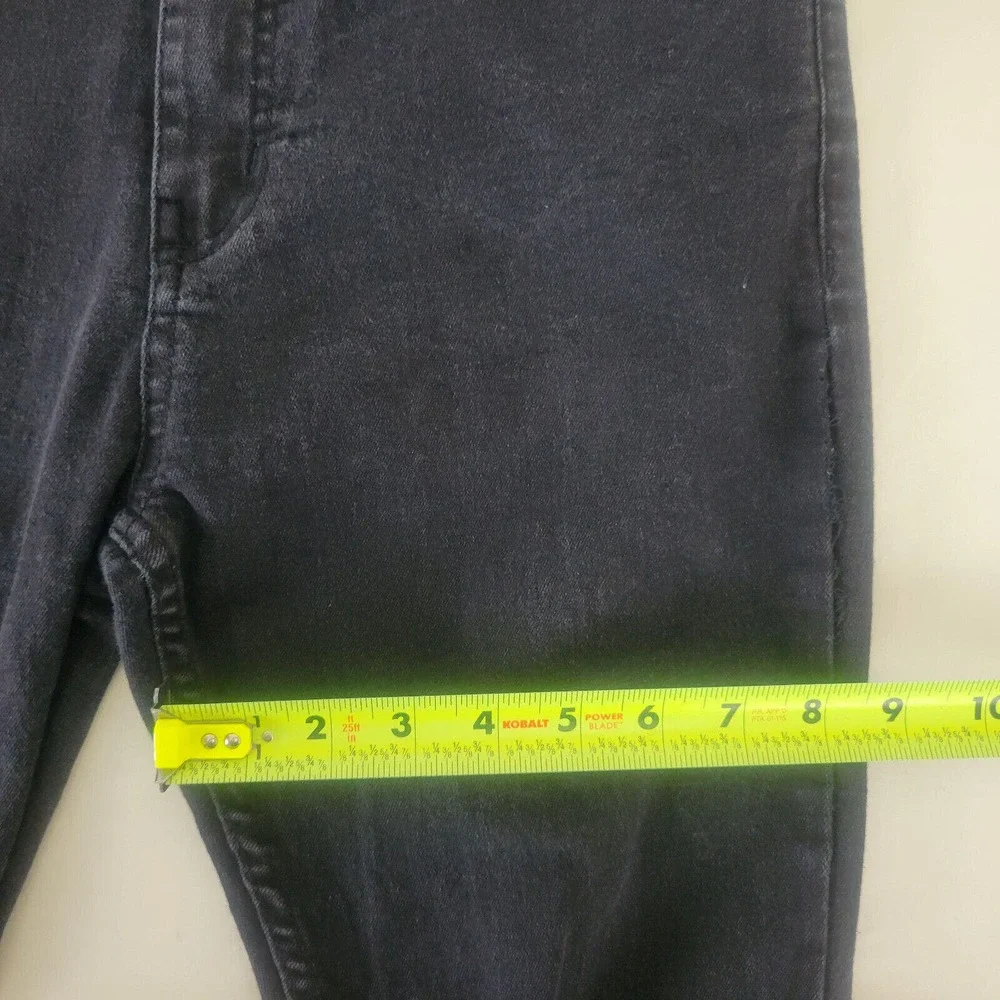 Reclaimed Vintage Jeans Womens 32 Black Denim Mid Rise Skinny Distressed 28x29.5